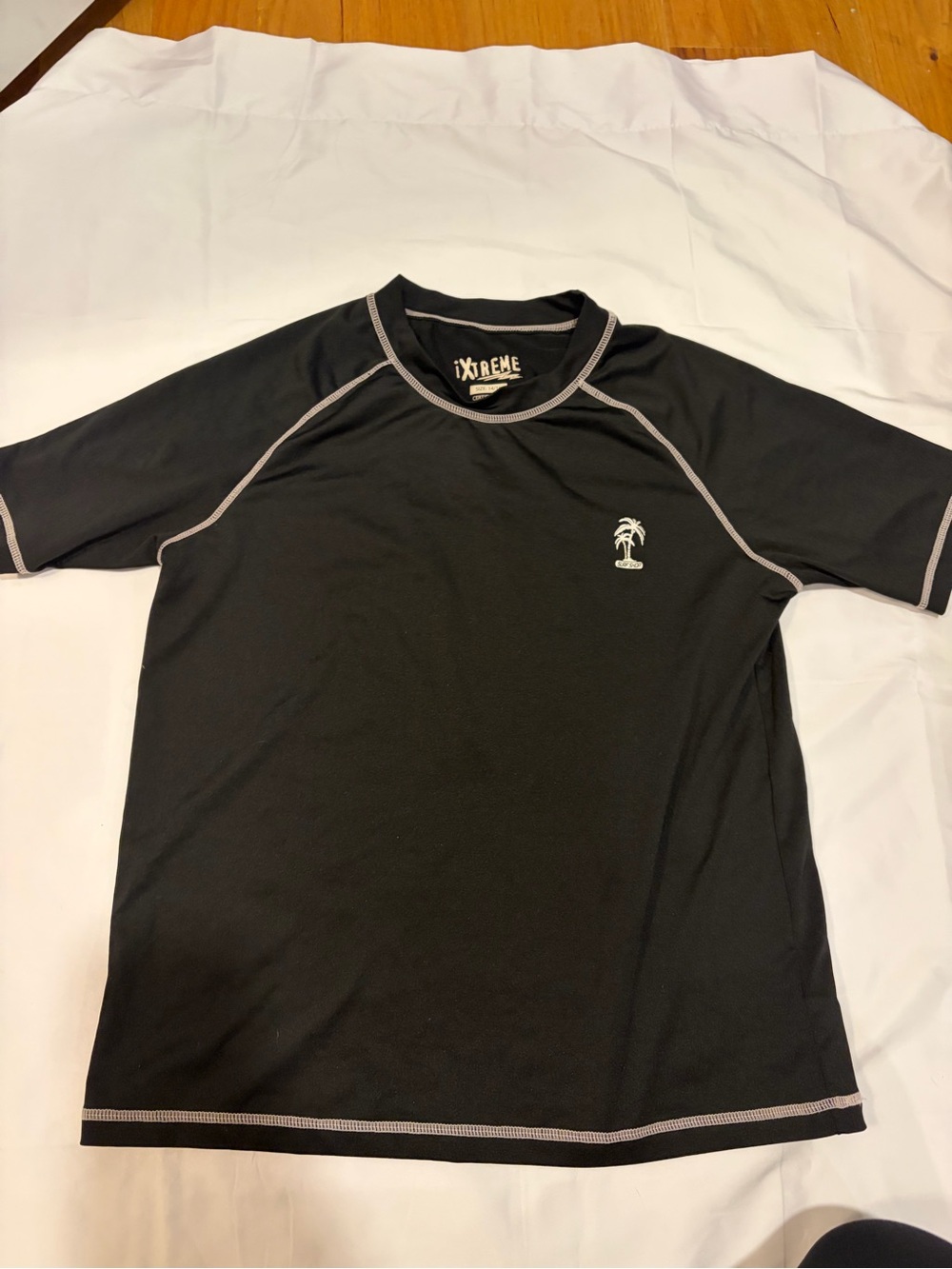 iXtreme Kids' Black Short-Sleeve Rashguard Swim Top